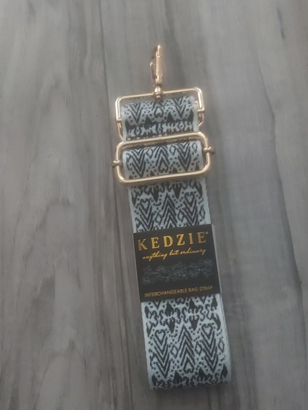 Kedzie Black & White Patterned Interchangeable Bag Strap